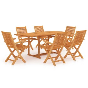 7-piece solid teak wood garden dining set by vidaXL, Garden sets - Ref: Foro24-3059575, Price: 1,00 €, Discount: %