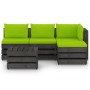 5-piece garden furniture with gray impregnated wood cushions by vidaXL, Garden sets - Ref: Foro24-3068239, Price: 414,00 €, D...