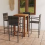 Conjunto de bar para jardín 5 piezas gris de vidaXL, Conjuntos de jardín - Ref: Foro24-3067989, Precio: 352,85 €, Descuento: %