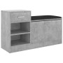 Concrete gray engineered wood shoe bench 94.5x31x57 cm by vidaXL, Shoe racks and shoe organizers - Ref: Foro24-326745, Price:...