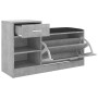 Banco zapatero madera de ingeniería gris hormigón 94,5x31x57 cm de vidaXL, Zapateros y organizadores de calzado - Ref: Foro24...