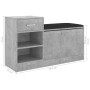 Banco zapatero madera de ingeniería gris hormigón 94,5x31x57 cm de vidaXL, Zapateros y organizadores de calzado - Ref: Foro24...