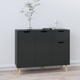 Glossy black engineered wood sideboard 90x30x72 cm by vidaXL, Sideboards - Ref: Foro24-326820, Price: 115,45 €, Discount: %