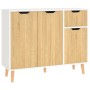 Aparador madera de ingeniería blanco y roble Sonoma 90x30x72 cm de vidaXL, Aparadores - Ref: Foro24-326818, Precio: 119,86 €,...