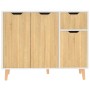 Aparador madera de ingeniería blanco y roble Sonoma 90x30x72 cm de vidaXL, Aparadores - Ref: Foro24-326818, Precio: 119,86 €,...