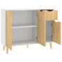 Aparador madera de ingeniería blanco y roble Sonoma 90x30x72 cm de vidaXL, Aparadores - Ref: Foro24-326818, Precio: 119,86 €,...