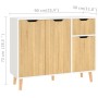 Aparador madera de ingeniería blanco y roble Sonoma 90x30x72 cm de vidaXL, Aparadores - Ref: Foro24-326818, Precio: 119,86 €,...