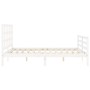 White solid wood bed frame with headboard 160x200 cm by vidaXL, Beds and slatted bases - Ref: Foro24-3193997, Price: 140,02 €...