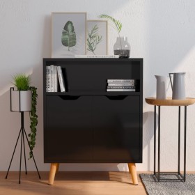 Glossy black engineered wood sideboard 60x30x72 cm by vidaXL, Sideboards - Ref: Foro24-326829, Price: 76,77 €, Discount: %