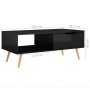 Glossy black engineered wood coffee table 100x49.5x43 cm by vidaXL, Coffee table - Ref: Foro24-326793, Price: 70,49 €, Discou...