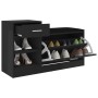 Banco zapatero madera de ingeniería negro brillo 94,5x31x57 cm de vidaXL, Zapateros y organizadores de calzado - Ref: Foro24-...