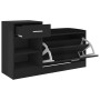 Banco zapatero madera de ingeniería negro brillo 94,5x31x57 cm de vidaXL, Zapateros y organizadores de calzado - Ref: Foro24-...