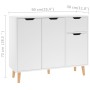 Weißes Sperrholz-Sideboard 90x30x72 cm von vidaXL, Sideboards - Ref: Foro24-326813, Preis: 126,22 €, Rabatt: %