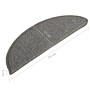 Stair tread mats 15 pcs gray 56x17x3 cm by vidaXL, Stair mats - Ref: Foro24-149846, Price: 43,69 €, Discount: %