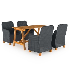 Juego de comedor para jardín de 5 piezas gris oscuro de vidaXL, Conjuntos de jardín - Ref: Foro24-3068788, Precio: 556,30 €, ...