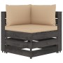 4-piece garden furniture with gray impregnated wood cushions by vidaXL, Garden sets - Ref: Foro24-3068207, Price: 312,59 €, D...