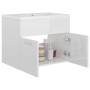 Mueble con lavabo madera de ingeniería blanco brillante de vidaXL, Tocadores de baño - Ref: Foro24-3070826, Precio: 152,86 €,...