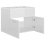 Mueble con lavabo madera de ingeniería blanco brillante de vidaXL, Tocadores de baño - Ref: Foro24-3070826, Precio: 152,86 €,...