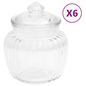 Glass storage jars 6 units 500 ml by vidaXL, Cookie Jars - Ref: Foro24-150712, Price: 27,24 €, Discount: %