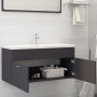 Mueble con lavabo madera de ingeniería gris de vidaXL, Tocadores de baño - Ref: Foro24-3070849, Precio: 256,98 €, Descuento: %