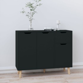 Black engineered wood sideboard 90x30x72 cm by vidaXL, Sideboards - Ref: Foro24-326814, Price: 114,24 €, Discount: %