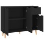 Black engineered wood sideboard 90x30x72 cm by vidaXL, Sideboards - Ref: Foro24-326814, Price: 114,99 €, Discount: %