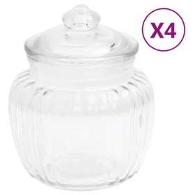 Glass storage jars 4 units 500 ml by vidaXL, Cookie Jars - Ref: Foro24-150711, Price: 19,37 €, Discount: %