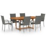 Set de muebles de comedor de jardín 7 piezas ratán PE gris de vidaXL, Conjuntos de jardín - Ref: Foro24-3070759, Precio: 522,...