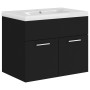 Mueble con lavabo madera de ingeniería negro de vidaXL, Tocadores de baño - Ref: Foro24-3070821, Precio: 149,98 €, Descuento: %