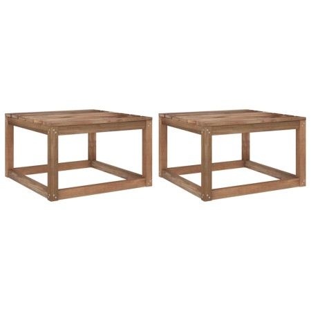 Gartenpalettentische 2 Stück imprägniertes Holz 60x60x36,5 cm von vidaXL, Modulare Sofas für den Außenbereich - Ref: Foro24-3...