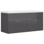 Glossy gray chipboard sink cabinet by vidaXL, bathroom vanities - Ref: Foro24-3070855, Price: 261,37 €, Discount: %