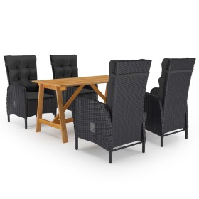 Black 5-Piece Garden Dining Set by vidaXL, Garden sets - Ref: Foro24-3068742, Price: 778,66 €, Discount: %