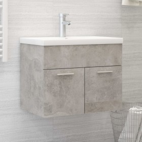 Mueble con lavabo madera de ingeniería gris hormigón de vidaXL, Tocadores de baño - Ref: Foro24-3070824, Precio: 127,39 €, De...