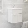 Mueble con lavabo madera de ingeniería blanco brillante de vidaXL, Tocadores de baño - Ref: Foro24-3070817, Precio: 112,49 €,...