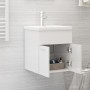 Mueble con lavabo madera de ingeniería blanco brillante de vidaXL, Tocadores de baño - Ref: Foro24-3070817, Precio: 112,49 €,...