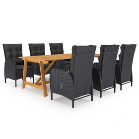 Juego de comedor de jardín 7 piezas negro de vidaXL, Conjuntos de jardín - Ref: Foro24-3068799, Precio: 1,00 €, Descuento: %