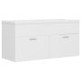 Mueble con lavabo madera de ingeniería blanco de vidaXL, Tocadores de baño - Ref: Foro24-3070847, Precio: 266,41 €, Descuento: %