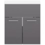 Mueble con lavabo madera de ingeniería gris brillante de vidaXL, Tocadores de baño - Ref: Foro24-3070819, Precio: 112,61 €, D...