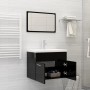 Conjunto de muebles de baño aglomerado negro brillante de vidaXL, Muebles de baño - Ref: Foro24-3070872, Precio: 156,92 €, De...