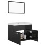 Conjunto de muebles de baño aglomerado negro brillante de vidaXL, Muebles de baño - Ref: Foro24-3070872, Precio: 156,92 €, De...