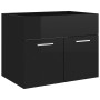 Conjunto de muebles de baño aglomerado negro brillante de vidaXL, Muebles de baño - Ref: Foro24-3070872, Precio: 156,92 €, De...