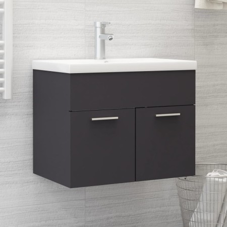 Gray agglomerated sink cabinet by vidaXL, bathroom vanities - Ref: Foro24-3070822, Price: 160,92 €, Discount: %