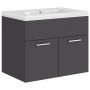 Gray agglomerated sink cabinet by vidaXL, bathroom vanities - Ref: Foro24-3070822, Price: 160,92 €, Discount: %