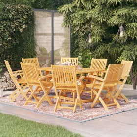 Garden dining set 9 pieces solid teak wood by vidaXL, Garden sets - Ref: Foro24-3059576, Price: 1,00 €, Discount: %