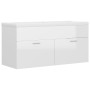 Glossy white engineered wood cabinet with sink by vidaXL, bathroom vanities - Ref: Foro24-3070853, Price: 272,71 €, Discount: %