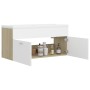 White chipboard and Sonoma oak cabinet with sink by vidaXL, bathroom vanities - Ref: Foro24-3070852, Price: 258,46 €, Discoun...