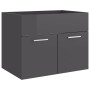 Glossy gray engineered wood cabinet with sink by vidaXL, bathroom vanities - Ref: Foro24-3070828, Price: 154,46 €, Discount: %