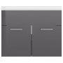 Mueble con lavabo madera de ingeniería gris brillante de vidaXL, Tocadores de baño - Ref: Foro24-3070828, Precio: 154,46 €, D...