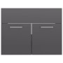 Mueble con lavabo madera de ingeniería gris brillante de vidaXL, Tocadores de baño - Ref: Foro24-3070828, Precio: 154,46 €, D...