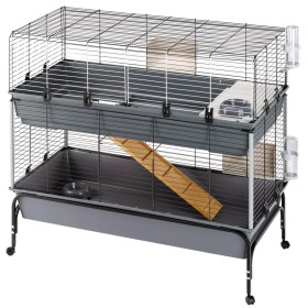 Ferplast Rabbit cage Rabbit 120 Double gray support 118x58x117 cm by Ferplast, Cages and habitats for small animals - Ref: Fo...